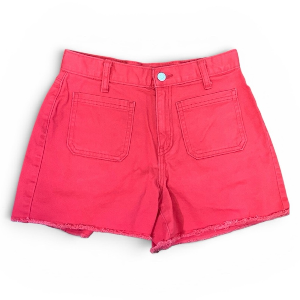 Old Navy Girls Red Raw Hem Shorts Size 16 Adjustable Waist